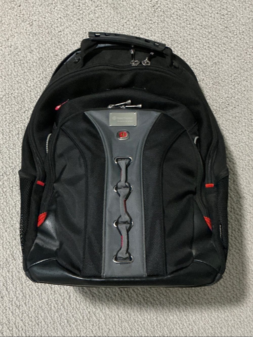 Wenger Swiss Gear Black Backpack with Red/Grey Accents